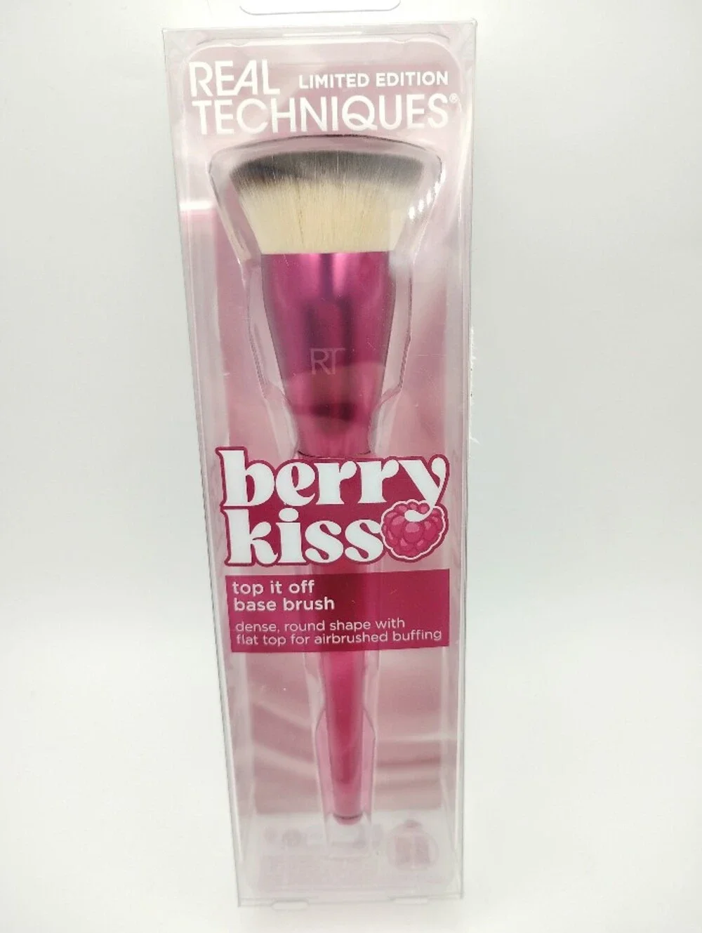 Real Techniques Berry Kiss Top It Off Base Brush - BRAND NEW IN THE BOX